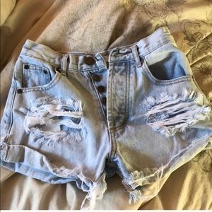Tobi distressed denim shorts
